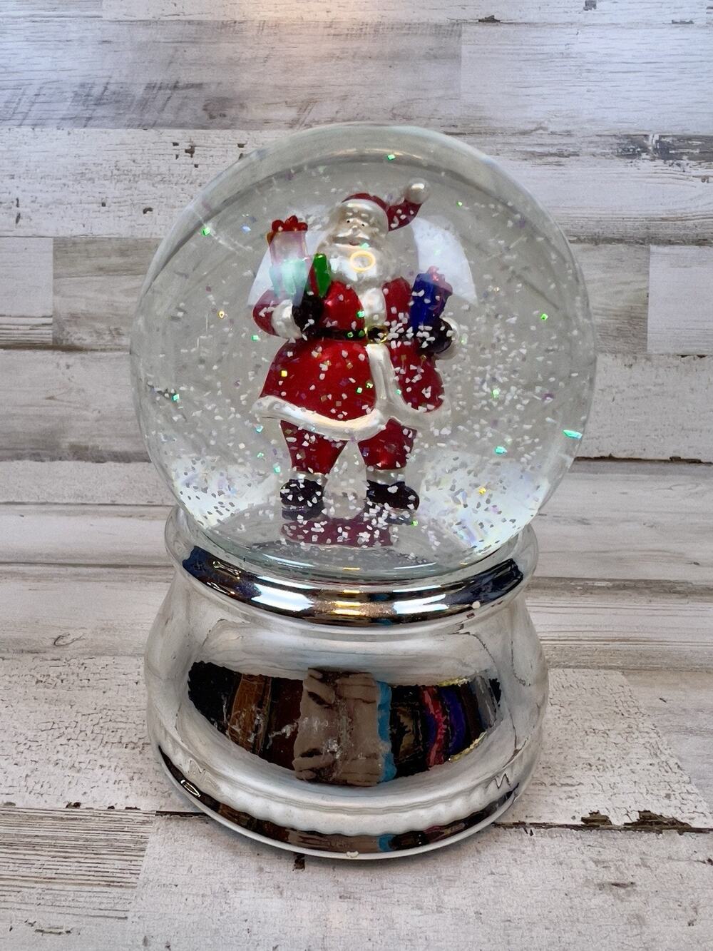Vintage Style Santa Musical Snow Globe Jingle Bells Christmas Holiday Decor